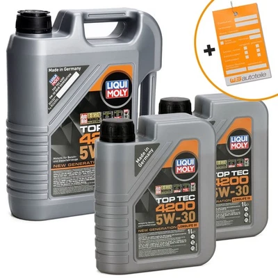 7L LIQUI MOLY TOP TEC 4200 5W30 Motoröl NEW GEN VW 504.00 507.00 BMW LL-04 - Bild 1 von 4