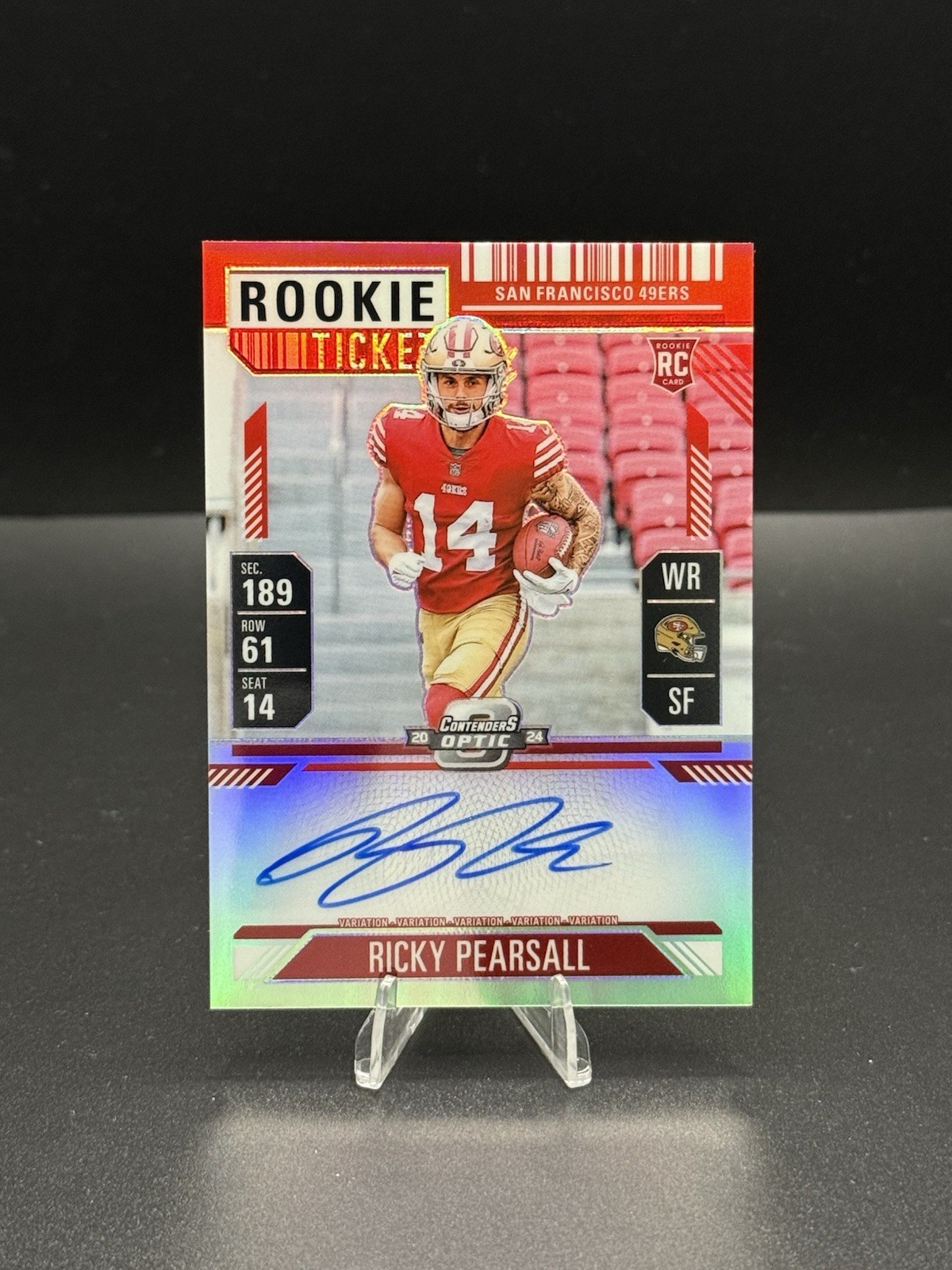 2024 Contenders Optic Ricky Pearsall Red Variation Ticket Auto #55/99 #109 RC