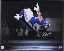 Cam Skattebo Giants Signed 16x20 2025 Week 3 TD Celebration Spotlight Photo