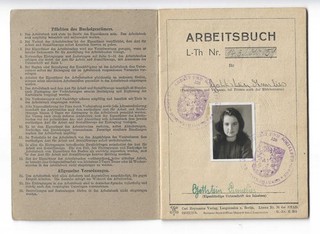 Arbeitsbuch des Landes Thüringen 1948 A f A & Soz. Schlotheim mit Passbild