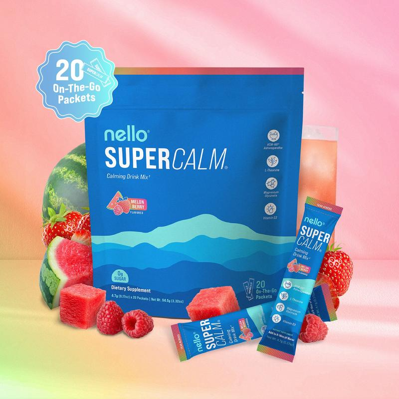 Nello Supercalm Calming Drink Mix with KSM-66 Ashwagandha Vitamin