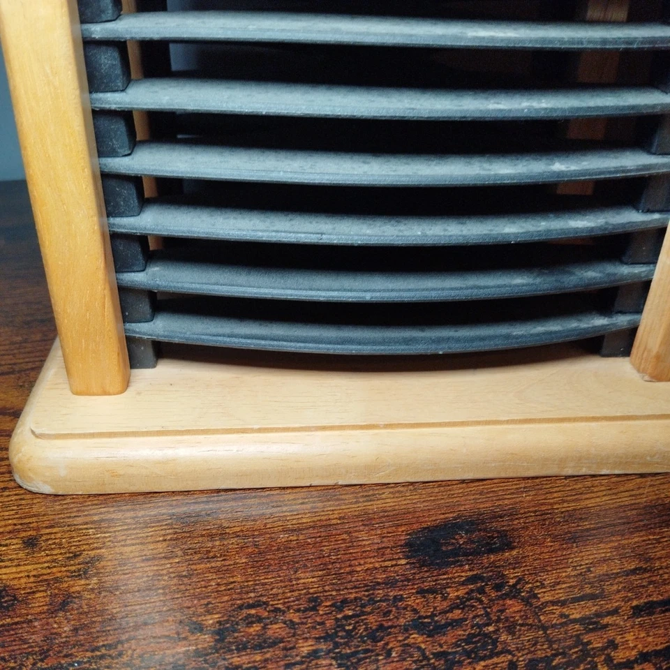 Vintage Solid Wooden CD Storage Tower Rack - Holds 50 Single CDs-75cmx13cmx18cm - Image 4 of 4