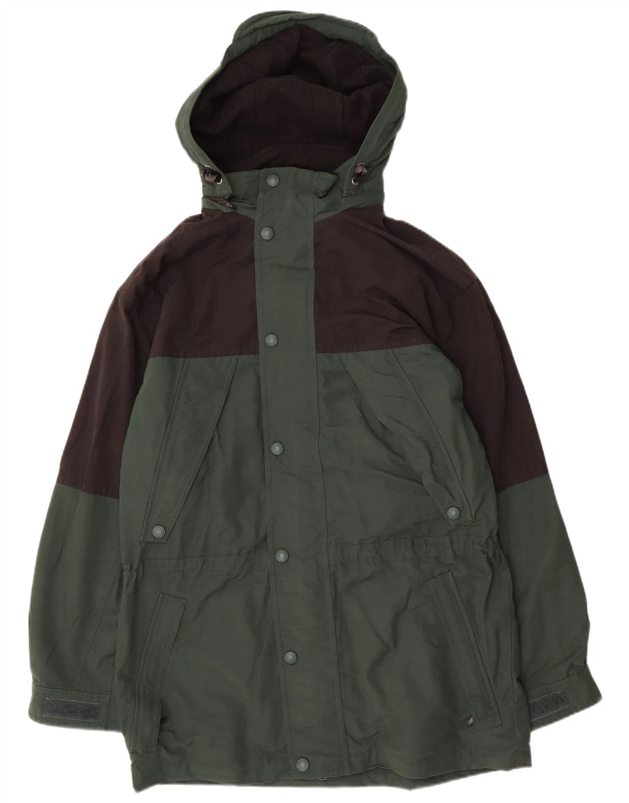 Eddie Bauer Mens Windbreaker Jacket UK 36 Small Green Colourblock Cotton BF01