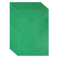 10 Sheets 2mm Glitter Foam Sheet, 16" x 12" Green Sparkle EVA Paper