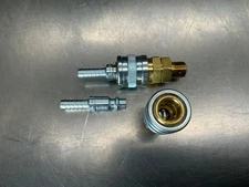 (2) Foster 3103 3 Series 1/4" x 1/8" MPT Brass/Steel Manual Socket Coupler Set