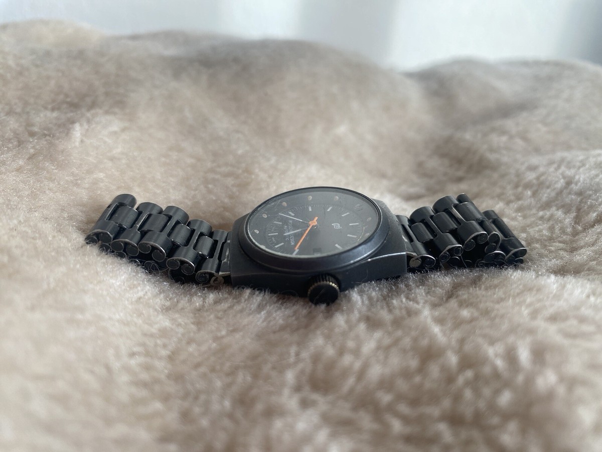 Montre Porsche Design 7050s Vintage - Automatique - Boîtier Et Bracelet Acier Noir - Occasion
