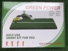 Asyxstar Green Power Golf Swing Groover - Swing Trainer Aid Hitting Mat 4-in-1