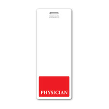 5 Pack - XL Physician Badge Buddy - Oversized Vertical ID Backer for Doctors