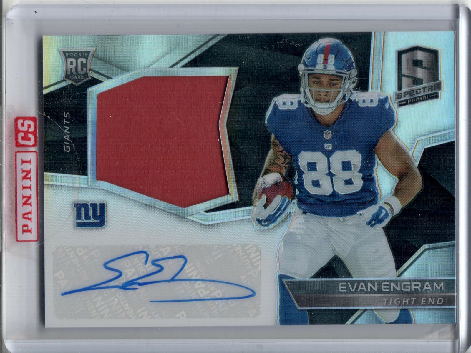 2017 Panini Spectra FB #240 Evan Engram Giants PATCH AUTO RC ROOKIE #/99 !!