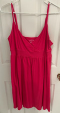Old Navy Dress Women’s Large Pink Strappy Fit & Flair V-Neck 100% Cotton