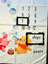 Disney Winnie Pooh Baby Milestone Growth Newborn Background Photo Props 38 x 47
