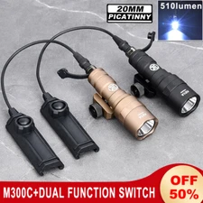 Tactical MINI M300C Flashlight Dual Function Switch Hunting Scout Weapon Lamp