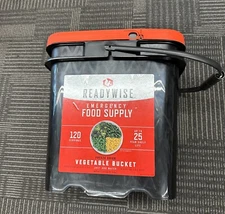 READY WISE Emergency Supply 120 Serving Freeze Dried Vegetable Bucket 25 YR Life