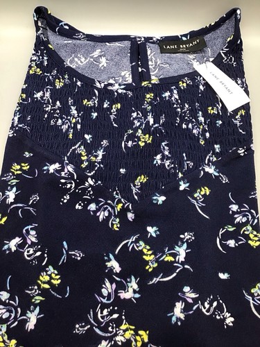 Chemise col rond manches courtes bleue à fleurs Lane Bryant 26 28 neuve - Photo 5/10