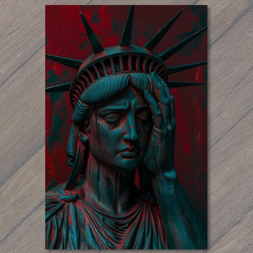 postcard-statue-of-liberty-expresses-headache-disgust-cry-america-usa
