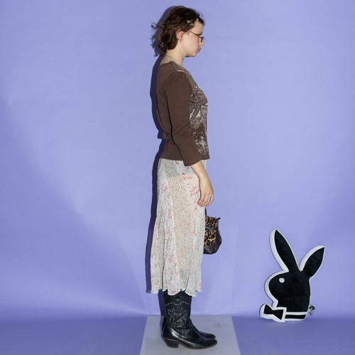 Vintage Y2K fairycore longsleeve top in chocolate brown - Picture 4 of 6