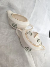 Limoges Trillium White (Glamour, Coupe) Sugar And Creamer
