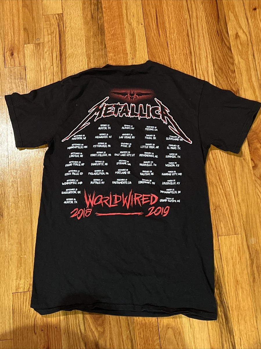Metallica Worldwired Tour 2018 2019 T Shirt Mens Size Small