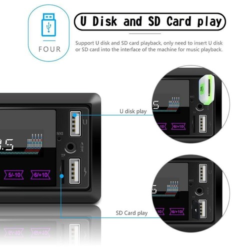 Single DIN Touch Screen HD Car Stereo In Dash MP3 Player Bluetooth FM USB - Picture 9 of 12