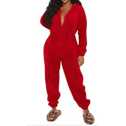 Womens Fluffy Teddy Fleece 1Onesie Ladies Hooded Jumpsuit Dressing Gown Bathrobe - Picture 20 of 24