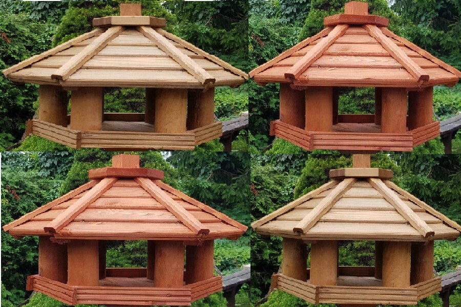 Zaunkönig Vogelhaus Aus Holz – Hängendes Vogelhaus Im Hütten-Design, 18,7x16,8x21 Cm, Mit Kupfer-Raubtierschutz, Für Den Außenbereich