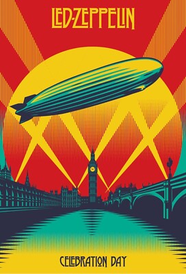 Vintage Led Zeppelin Concert Poster Print on Framed Canvas Wall