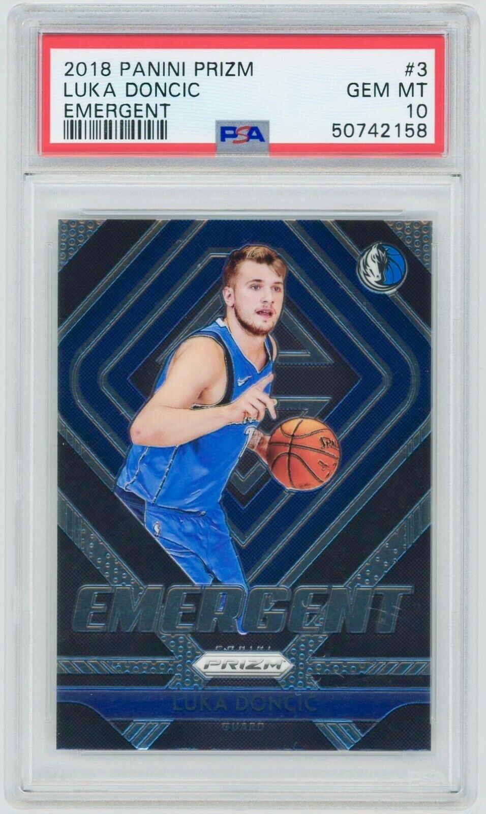 2018-19 Panini Prizm #3 LUKA DONCIC Emergent Rookie RC PSA 10