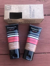 (Lot Of 2) Cover Girl Outlast Active 24 Hr Foundation + Sunscreen 875 Soft Sable
