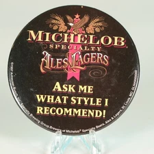 Pinback Button Michelob Specialty Ales Lager Ask Me 1997 - 3 Inch
