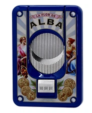 Elie Bleu La Flor De Alba Slide Button Cigar Cutter, Blue, EBC4066, New In Box