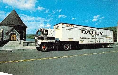 1978 Daley Moving Co COE Semi Truck Torrington CT Business Card 2.25x3.5 #6