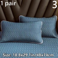 1 Pair Pillowcase Gla on Silk Cushion Pillow Cover Case Soft Bedding Supplies
