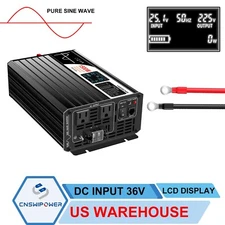 36V DC to 120V AC 1500W pure sine wave inverter high quality with display