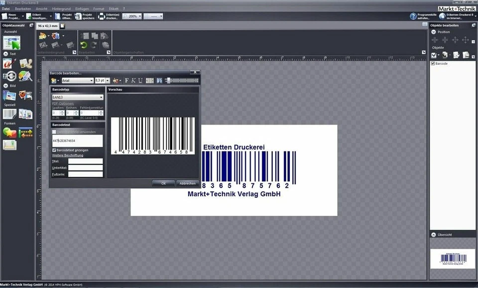 Etiketten Druckerei 8.5 Gold Edition - inkl. 25.000 Cliparts - Barcode - DVD-ROM - Bild 2 von 4