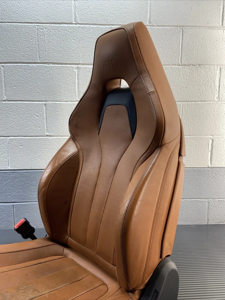 2013-2018 BMW X6M F86 Front Left Driver Seat Cognac Leather OEM *NOTE* Foto 4 de 4