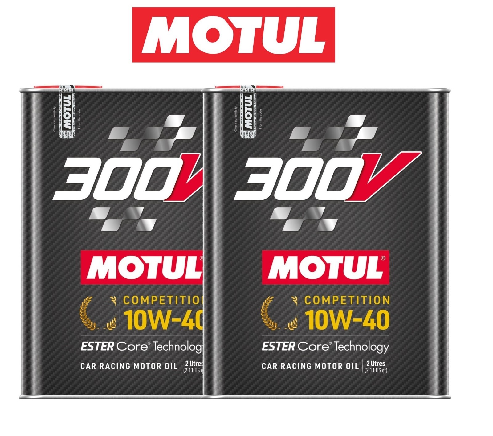 Motul Fully Synthetic Ester Racing Engine Motor Oil 2 x 2L 300V 10W40 4L