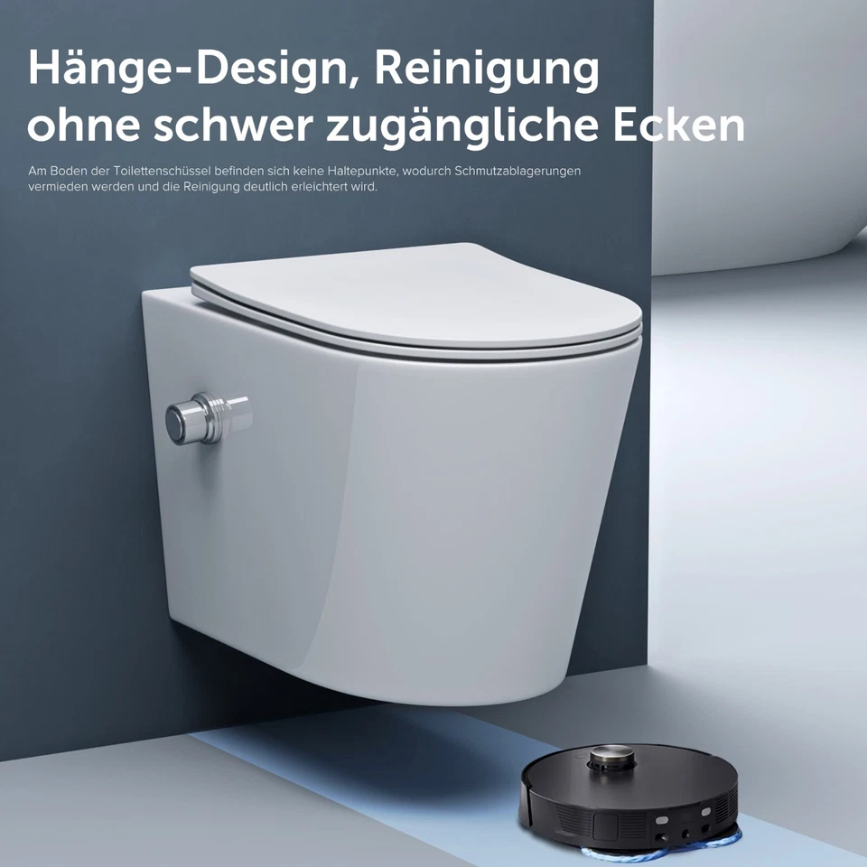 doporro Edle Design Toilette Hänge-WC-Bidet mit komfortablem Silentclose WC-Sitz - Bild 4 von 4