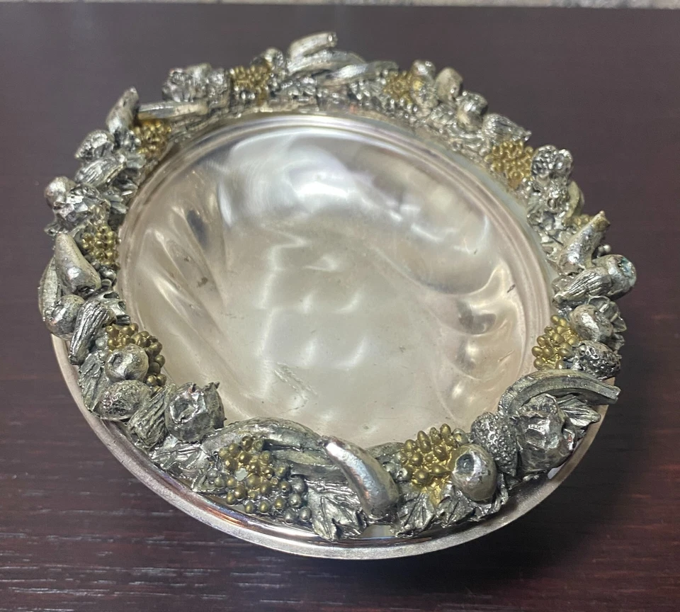 LORI Lorenzi Аргентина Серебряная Овальная Пластина Декор Краев Металлическая Чаша - Изображение 4 из 4