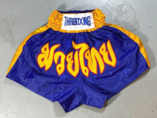 Kids Muay Thai Fight Boxing Shorts Grappling Martial Arts Gear Satin Fabric Sz L