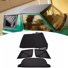 For 95-98 Suzuki Sidekick Geo Tracker Soft Top & Zip Out Tinted Windows Black
