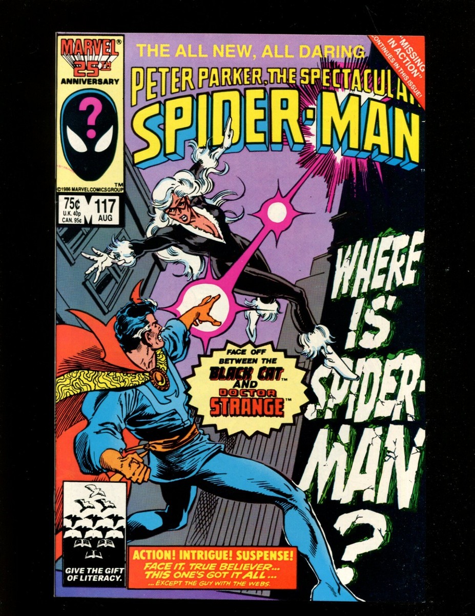 SPECTACULAR SPIDERMAN 117 (9.8) FOREIGNER BLACK CAT DR. STRANGE