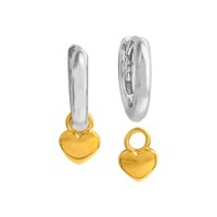 Ohrschmuck Ohrringe 925 Sterling Silber Rhodiniert Glanz HerzeinhäNger Vergoldet