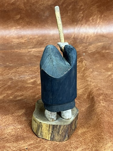 Vintage Handmade Wooden Hopi Soyoko 7 1/2” Sculpture By Ted Francis - Picture 5 of 9
