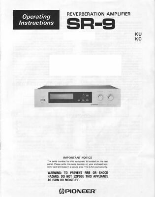 Pioneer SR-9 Receiver Owners Manual | eBay