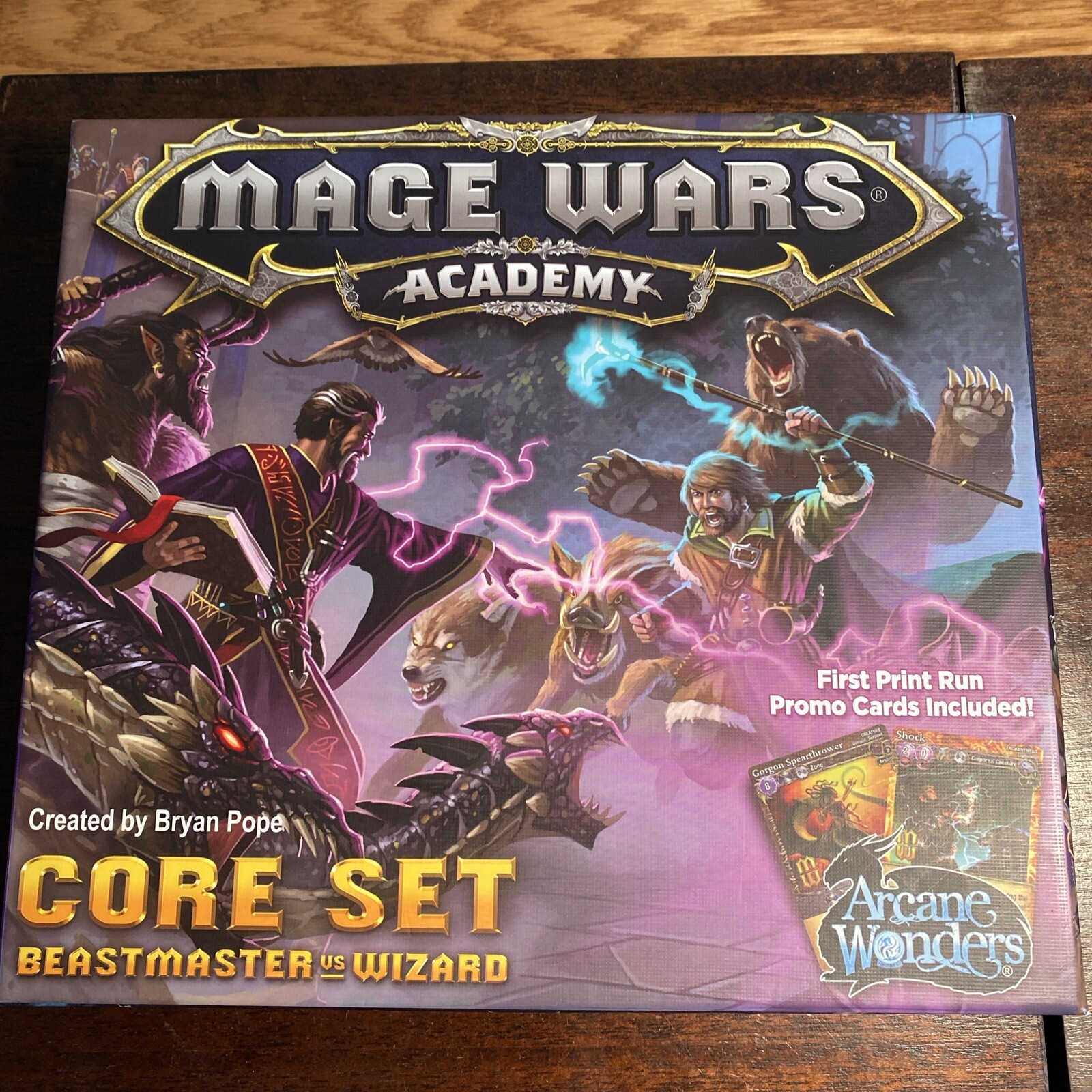 MAGE WARS ACADEMY CORE SET BEASTMASTER VS WIZARD Unpunched Sealed Cards No Dice