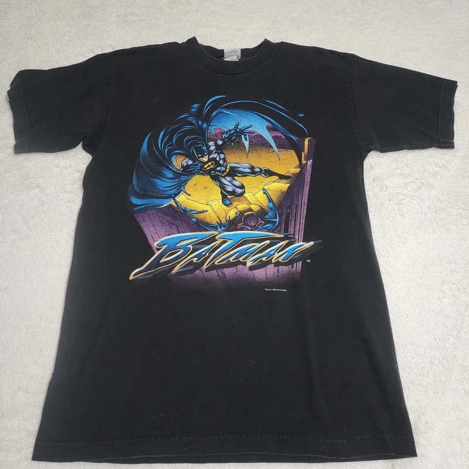 Camiseta negra vintage 1999 Six Flags DC Comics Batman talla grande hecha en EE. UU. Foto 2 de 4