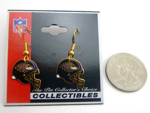 Baltimore Ravens Helmet Charm Dangle Earrings - NFL Licensed Jewelry - Picture 4 of 4