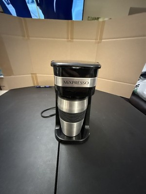 Mixpresso 2-in-1 Personal Single Serve Coffee Maker with 14oz Stainless Steel Tr