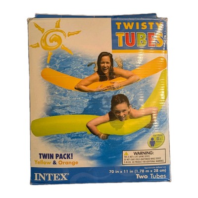 NIB The Wet Set by INTEX Twisty Tubes Twin Pack NEON Yellow & Orange Pool Floats