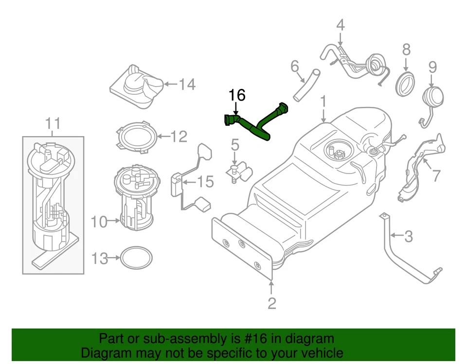 Manguera de ventilación de bomba de combustible genuina Nissan Frontier Xterra 17226-EA000 Foto 2 de 3